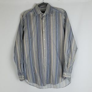 Etro men 38 button up shirt long sleeve striped